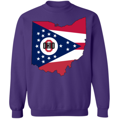 Ohio State Flag Map Crewneck Sweatshirt - Image 9