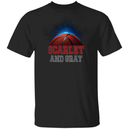 Scarlet And Grey Space Basketball T-Shirt