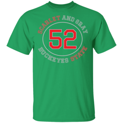 Scarlet And Grey Space Basketball 52 Buckeyes State T-Shirt - Image 8