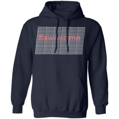 Awesome Red White Font Pullover Hoodie - Image 2