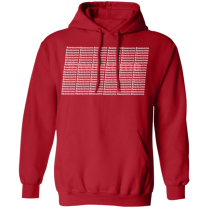 Awesome Red White Font Pullover Hoodie - Image 11