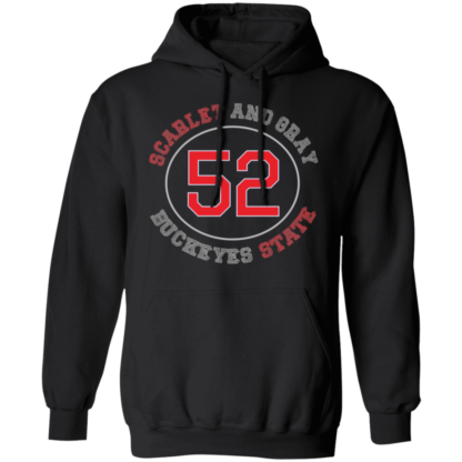 Scarlet & Gray #52 Ohio Pride Basketball Pullover Hoodie