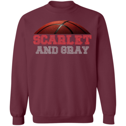 Scarlet And Gray Basketball Ohio Crewneck Sweatshirt - Image 2