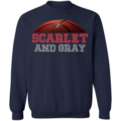 Scarlet And Gray Basketball Ohio Crewneck Sweatshirt - Image 3