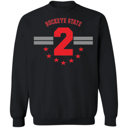 Buckeye State 2 Stripe And Stars Ohio State Buckeyes Crewneck Sweatshirt - Image 2