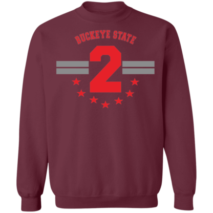 Buckeye State 2 Stripe And Stars Ohio State Buckeyes Crewneck Sweatshirt - Image 3