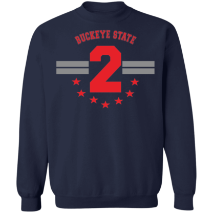 Buckeye State 2 Stripe And Stars Ohio State Buckeyes Crewneck Sweatshirt - Image 4