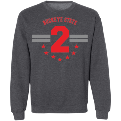 Buckeye State 2 Stripe And Stars Ohio State Buckeyes Crewneck Sweatshirt - Image 5