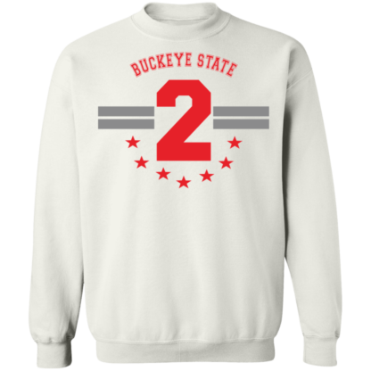 Buckeye State 2 Stripe And Stars Ohio State Buckeyes Crewneck Sweatshirt