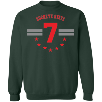 Buckeye State 7 Stripe And Stars Ohio State Buckeyes Crewneck Sweatshirt - Image 6