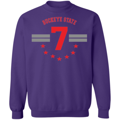 Buckeye State 7 Stripe And Stars Ohio State Buckeyes Crewneck Sweatshirt - Image 9