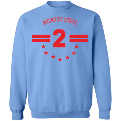 Buckeye State 2 Red Stars Ohio State Buckeyes Crewneck Sweatshirt - Image 8