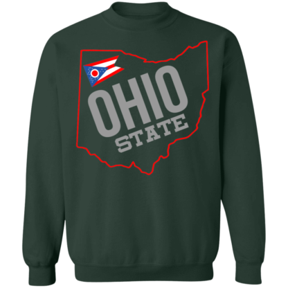 Ohio State Map Flag Ohio State Buckeyes Crewneck Sweatshirt - Image 4