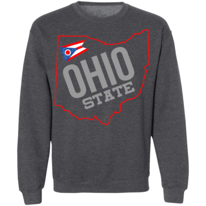 Ohio State Map Flag Ohio State Buckeyes Crewneck Sweatshirt - Image 9