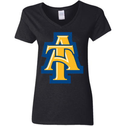 NCAT North Carolina A&T Aggies Logo Ladies' V-Neck T-Shirt - Image 2