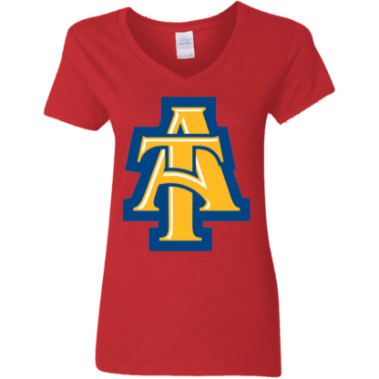 NCAT North Carolina A&T Aggies Logo Ladies' V-Neck T-Shirt - Image 5