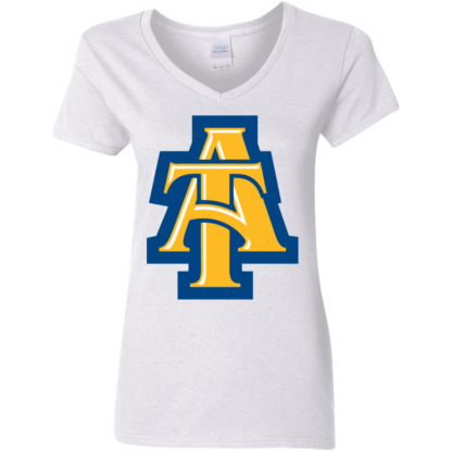 NCAT North Carolina A&T Aggies Logo Ladies' V-Neck T-Shirt