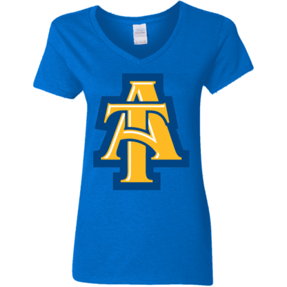 NCAT North Carolina A&T Aggies Logo Ladies' V-Neck T-Shirt - Image 6