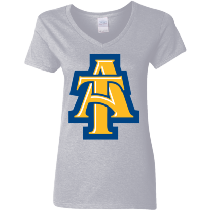 NCAT North Carolina A&T Aggies Logo Ladies' V-Neck T-Shirt - Image 7