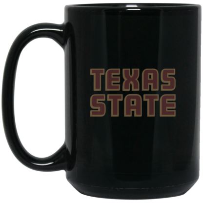 Texas State Athletics Wordmark Logo 15oz Black Mug