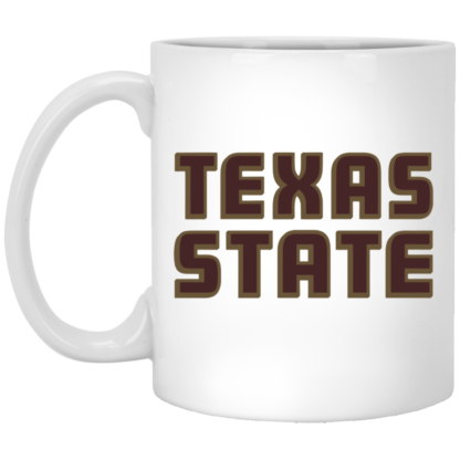Texas State Athletics Wordmark Logo 11oz White Mug