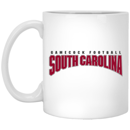 South Carolina Gamecocks Football Wordmark Logo 11oz White Mug