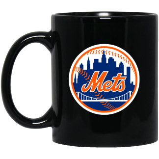 New York Mets Logo 11 oz. Black Mug
